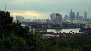 The City of London seen from Greenwich Observatory. Click here for a larger version.