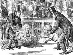 Canine at the Westminster Pit - Lord Palmerston and Lord Derby