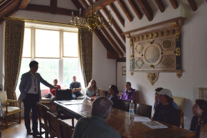 The Great Hall and wall monument in the Queen's House