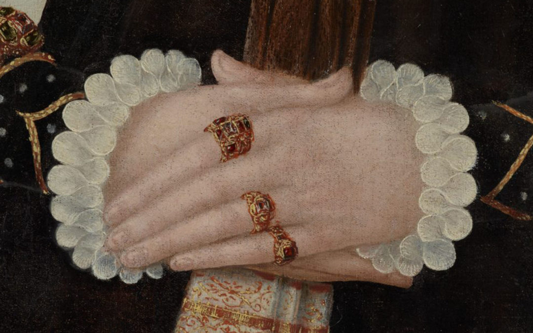 Anna of Denmark clasped hands from portrait