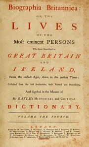 Frontispiece of Andrew Kippis's Biographia Britannica.
