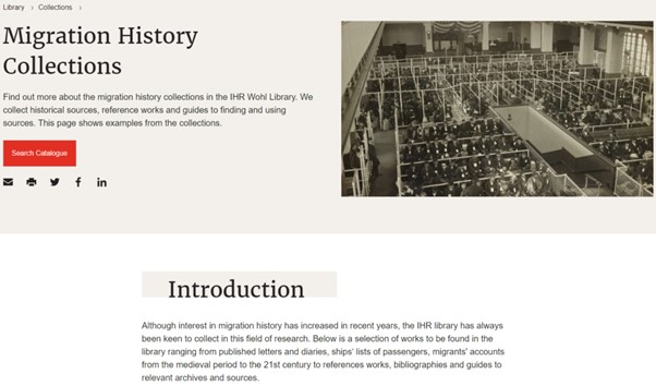 Image of the Migration History Collections guide